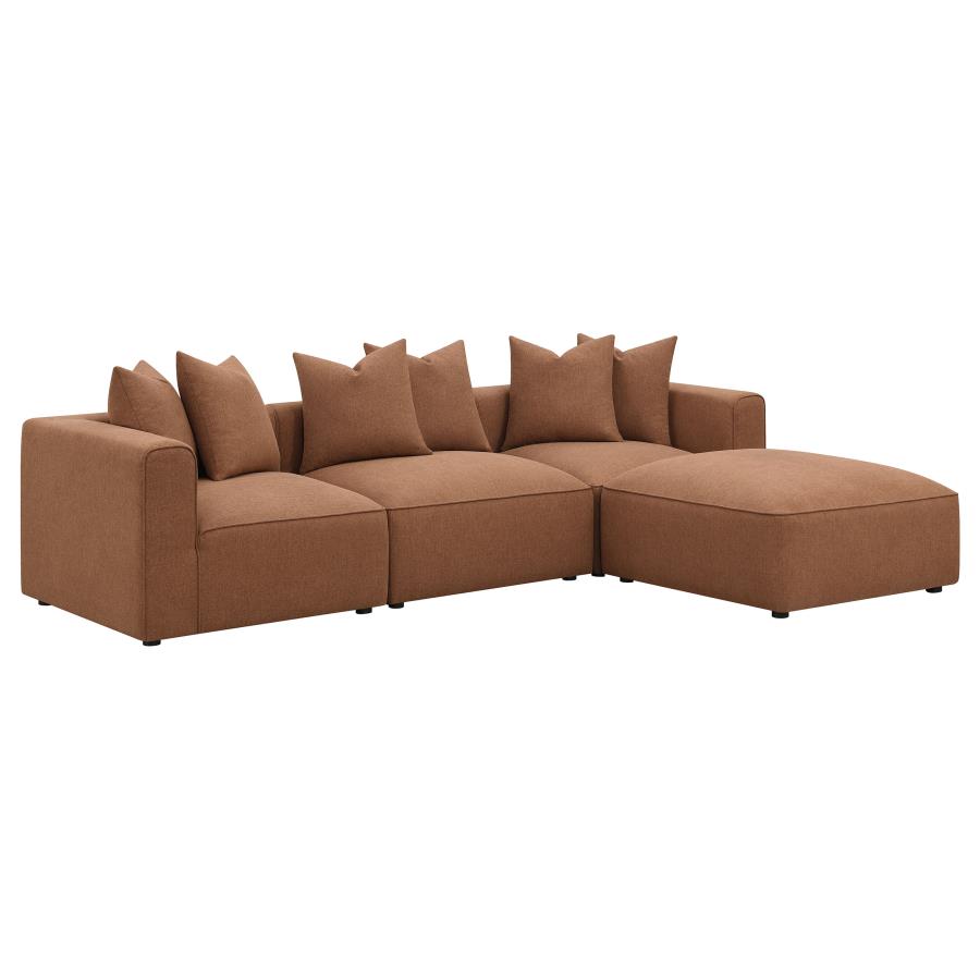 Jennifer Square Upholstered Ottoman Terracotta view 6