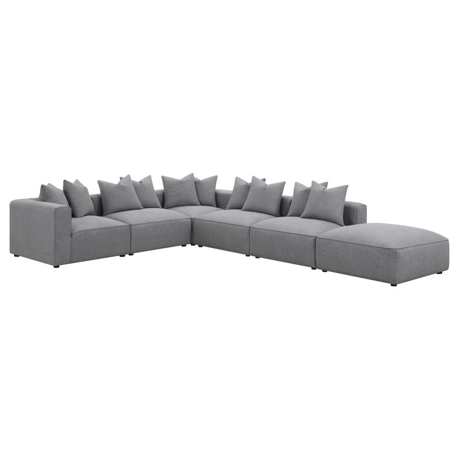 Jennifer 6-piece Upholstered Modular Sectional Grey view 3