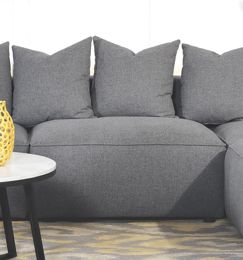 Jennifer Upholstered Armless Chair Grey view 2