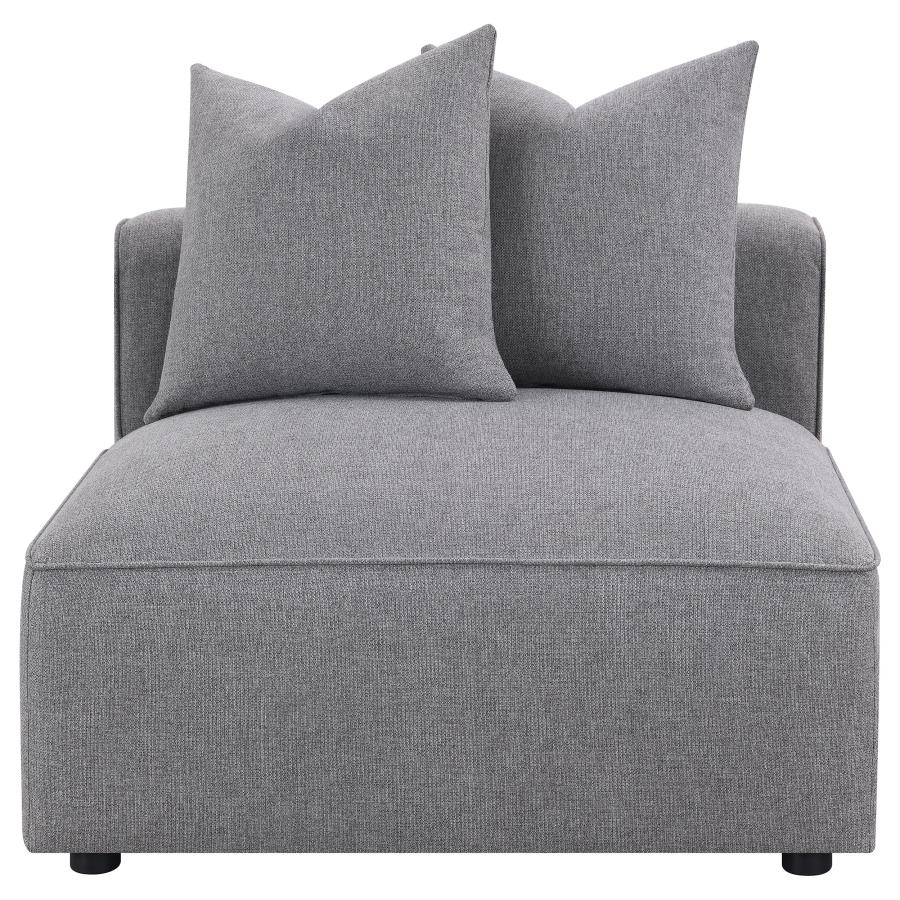 Jennifer Upholstered Armless Chair Grey view 3