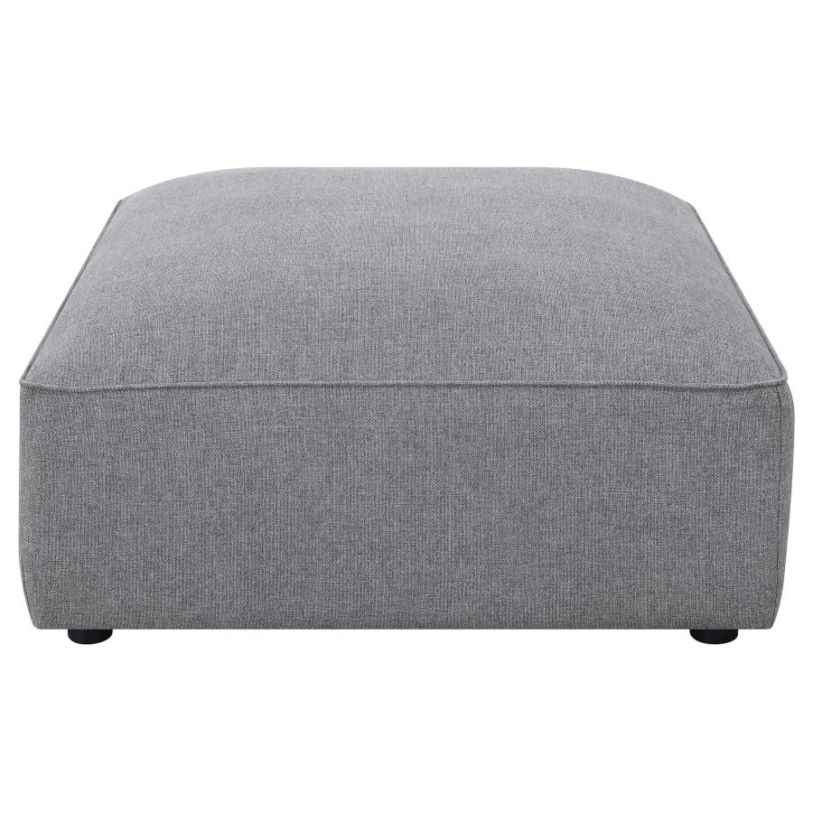 Jennifer Square Upholstered Ottoman Grey view 3