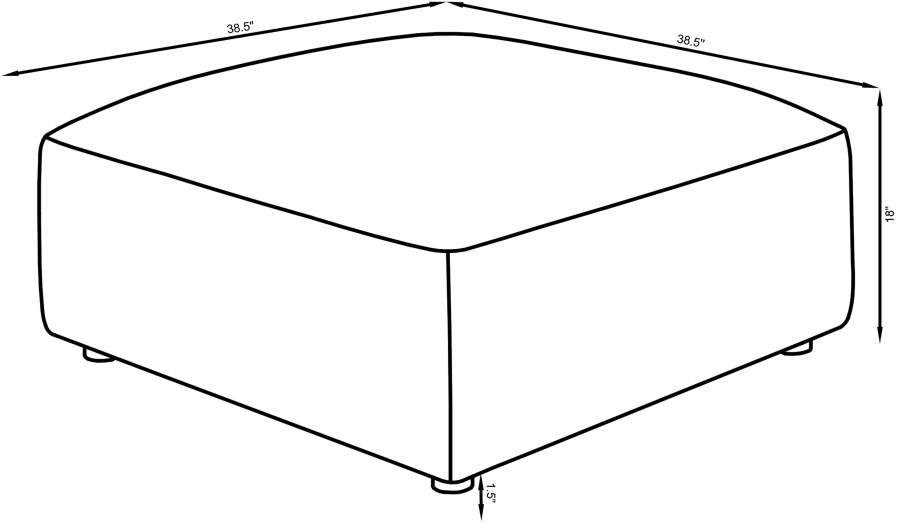 Jennifer Square Upholstered Ottoman Grey view 5