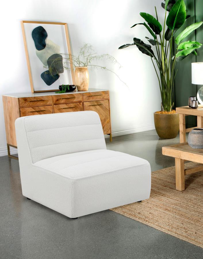 Sunny Upholstered Armless Chair Natural view 2