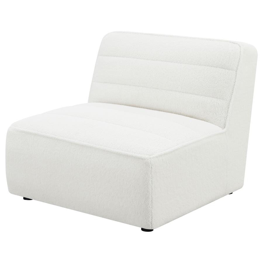 Sunny Upholstered Armless Chair Natural view 4