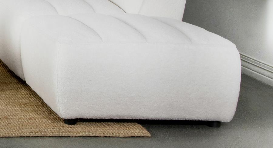 Sunny Square Upholstered Ottoman Natural view 2