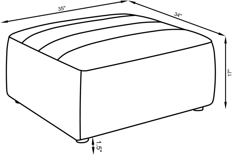Sunny Square Upholstered Ottoman Natural view 5