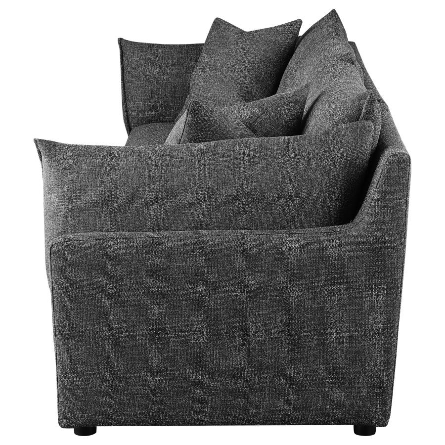 Sasha 3-Piece Upholstered Sofa Barely Black view 5