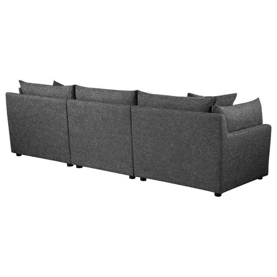 Sasha 3-Piece Upholstered Sofa Barely Black view 7