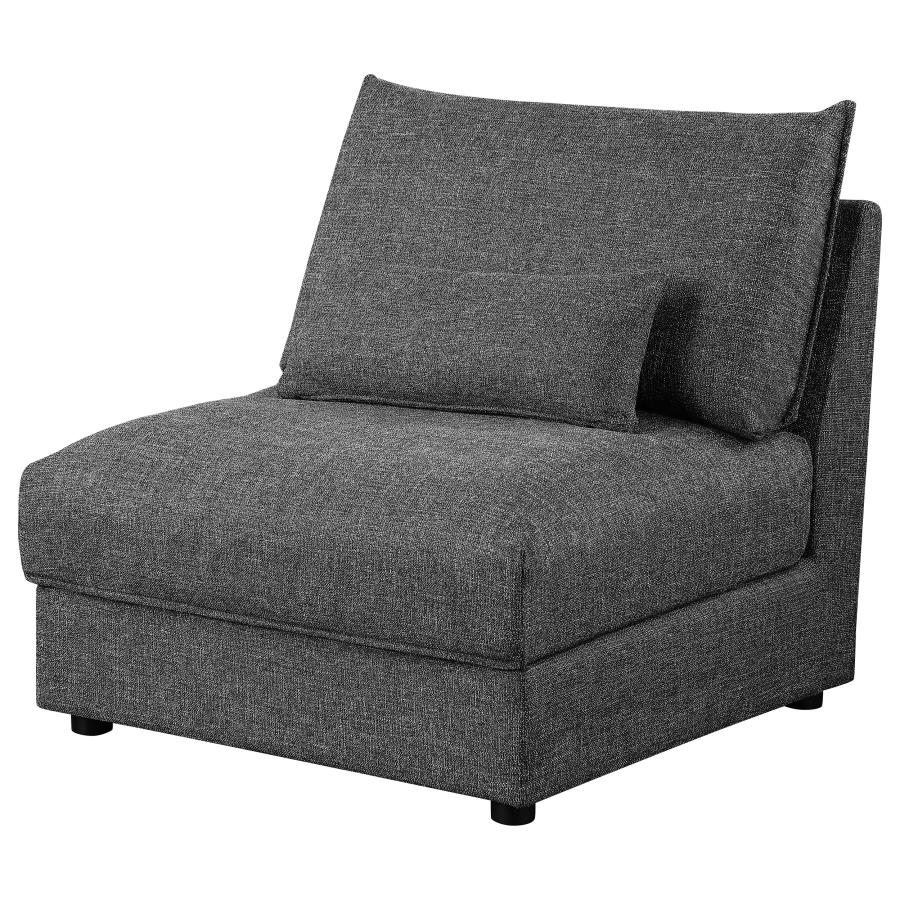 Sasha Upholstered Armless Chair Barely Black view 4
