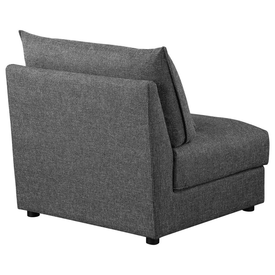 Sasha Upholstered Armless Chair Barely Black view 7