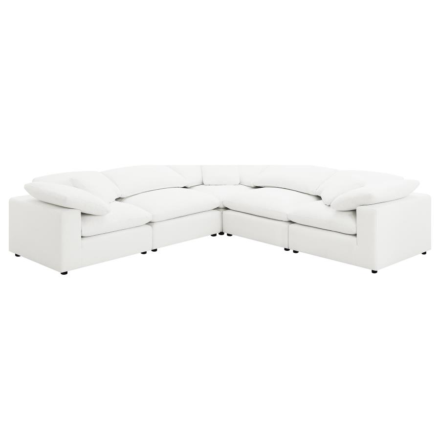 Raleigh 5-piece Boucle Upholstered Modular Sectional Ivory view 2