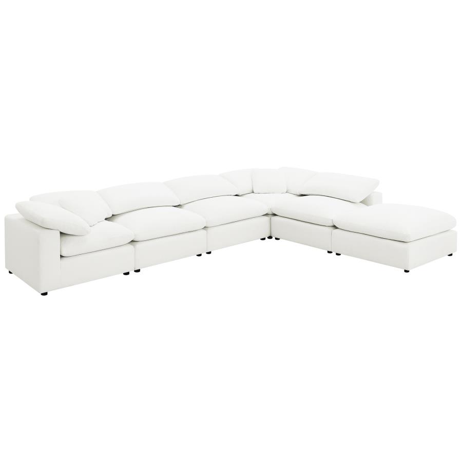 Raleigh 6-piece Boucle Upholstered Modular Sectional Ivory view 3