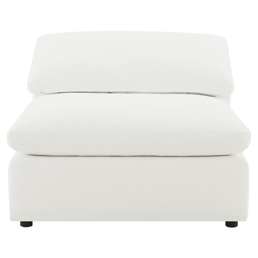 Raleigh Boucle Upholstered Armless Chair Ivory view 3