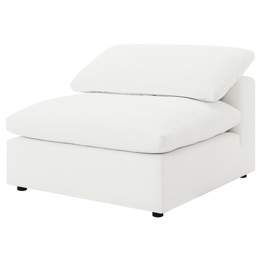 Raleigh Boucle Upholstered Armless Chair Ivory view 4