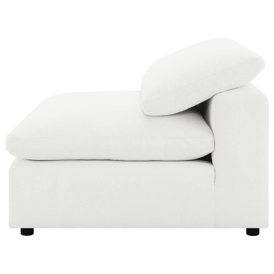 Raleigh Boucle Upholstered Armless Chair Ivory view 5