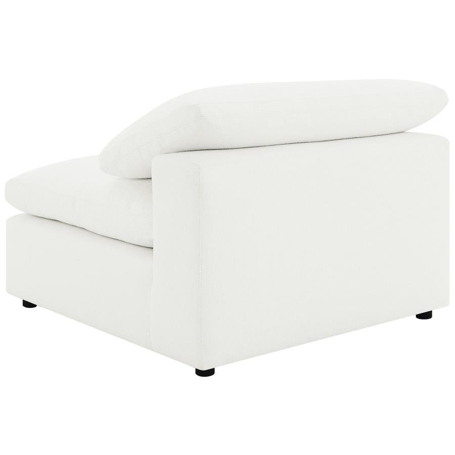 Raleigh Boucle Upholstered Armless Chair Ivory view 6