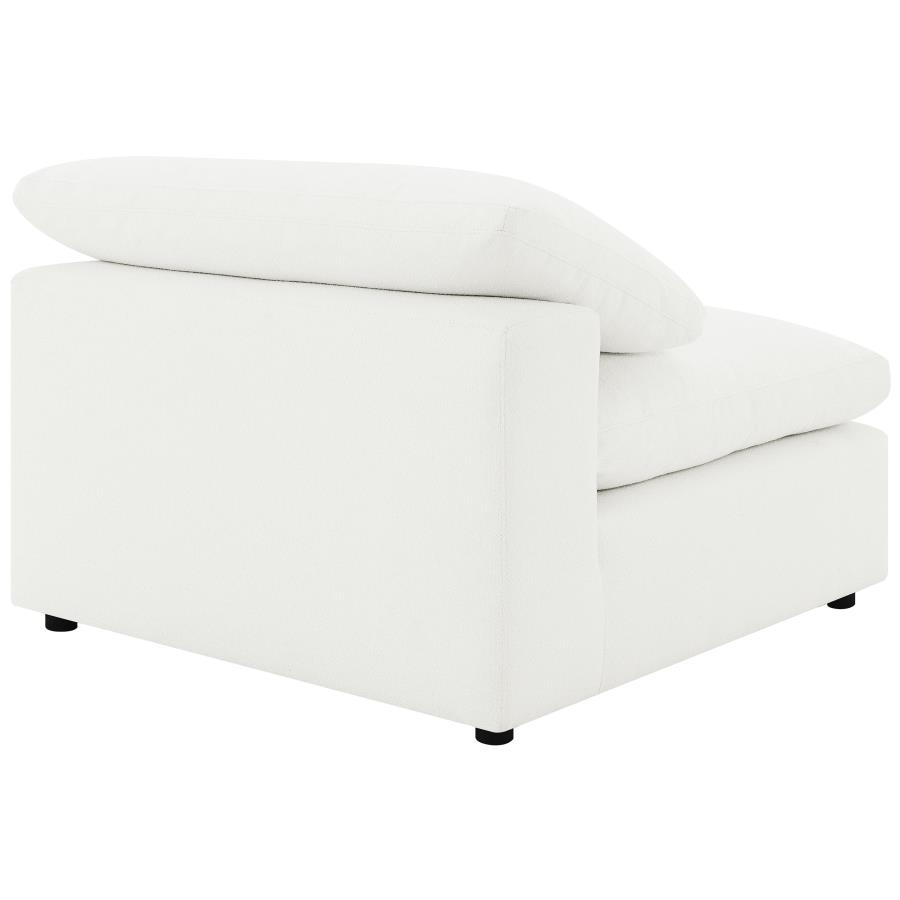 Raleigh Boucle Upholstered Armless Chair Ivory view 7
