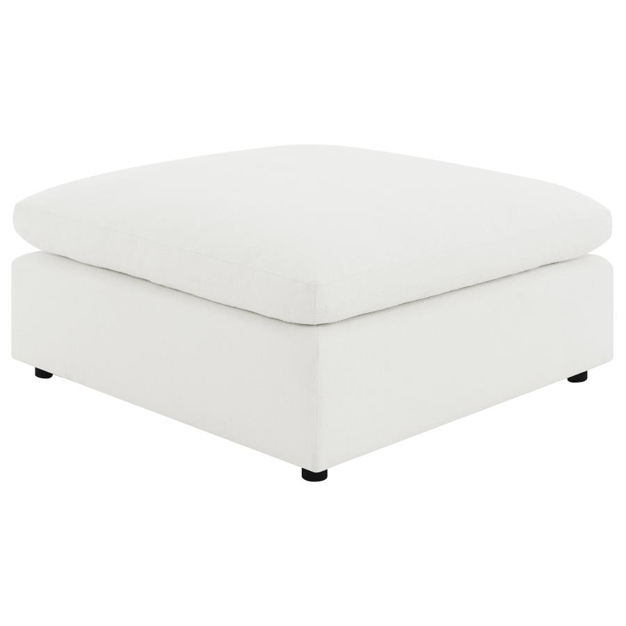 Raleigh Boucle Upholstered Ottoman Ivory