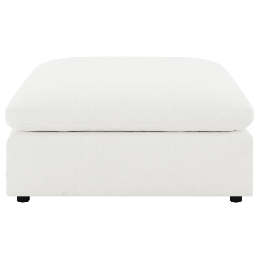 Raleigh Boucle Upholstered Ottoman Ivory view 3