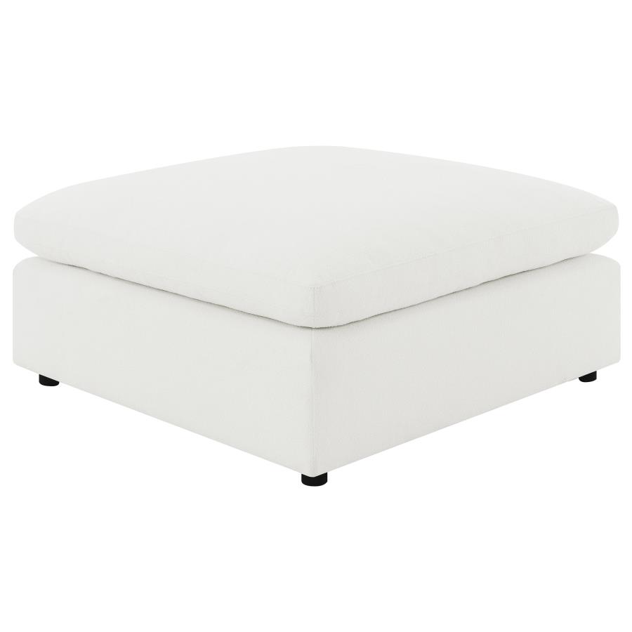 Raleigh Boucle Upholstered Ottoman Ivory view 4