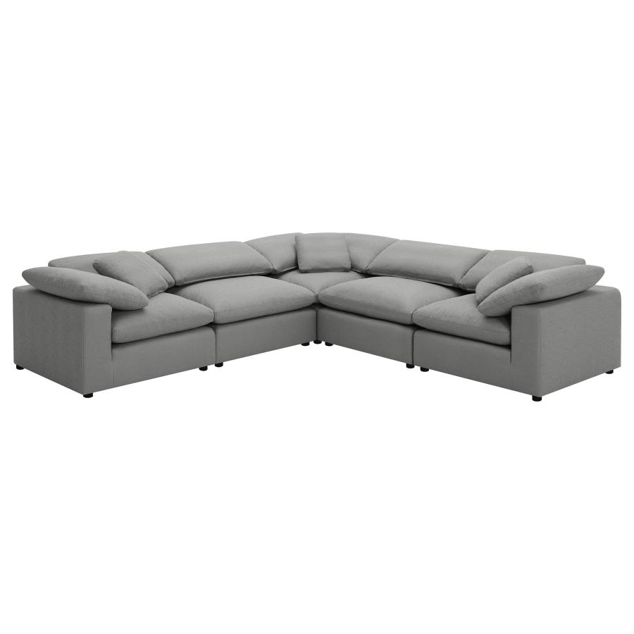 Raleigh 5-piece Boucle Upholstered Modular Sectional Grey view 2