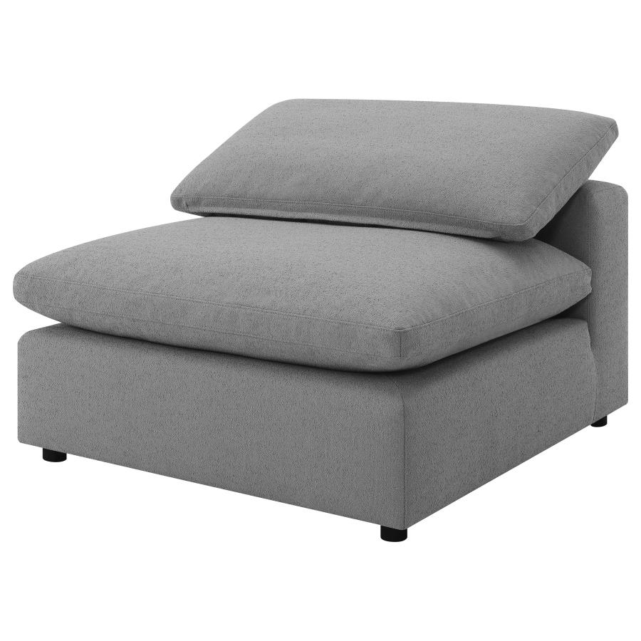 Raleigh Boucle Upholstered Armless Chair Grey view 4
