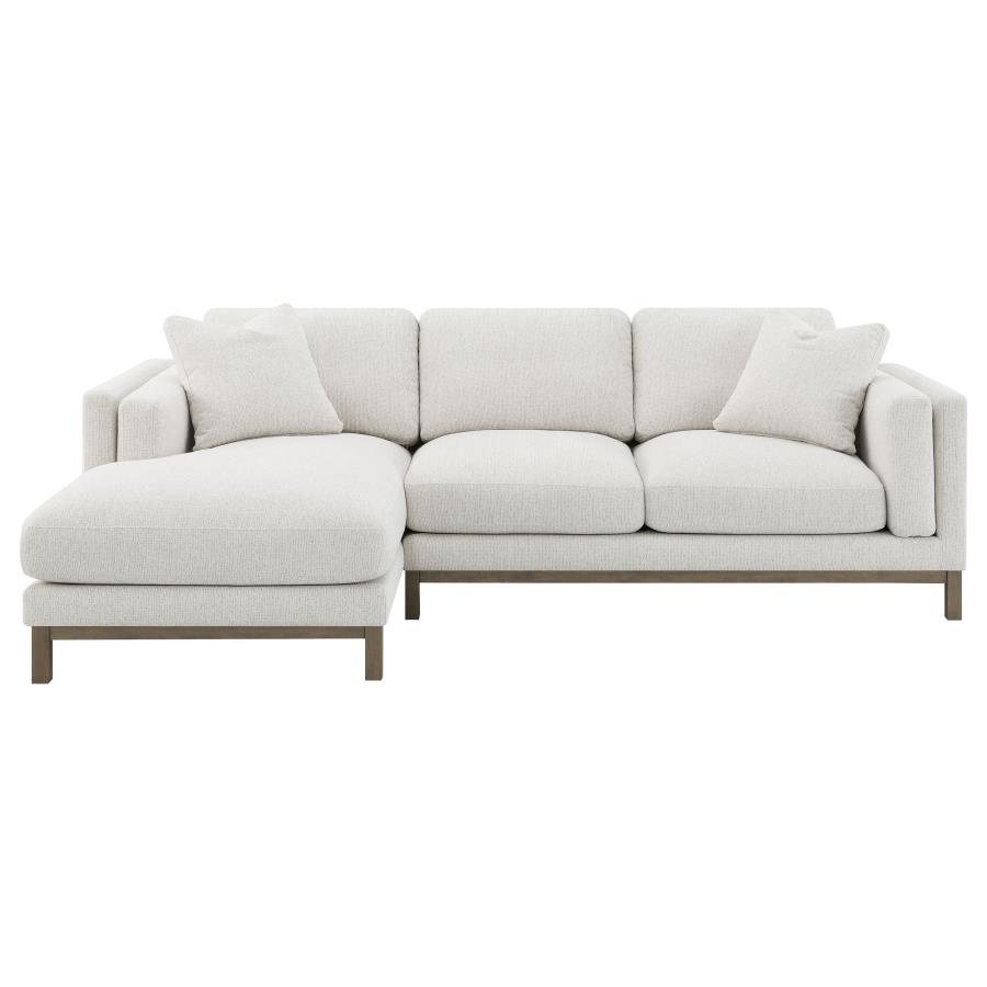 Geneva Boucle Upholstered Sectional Chaise Sofa Sand view 3