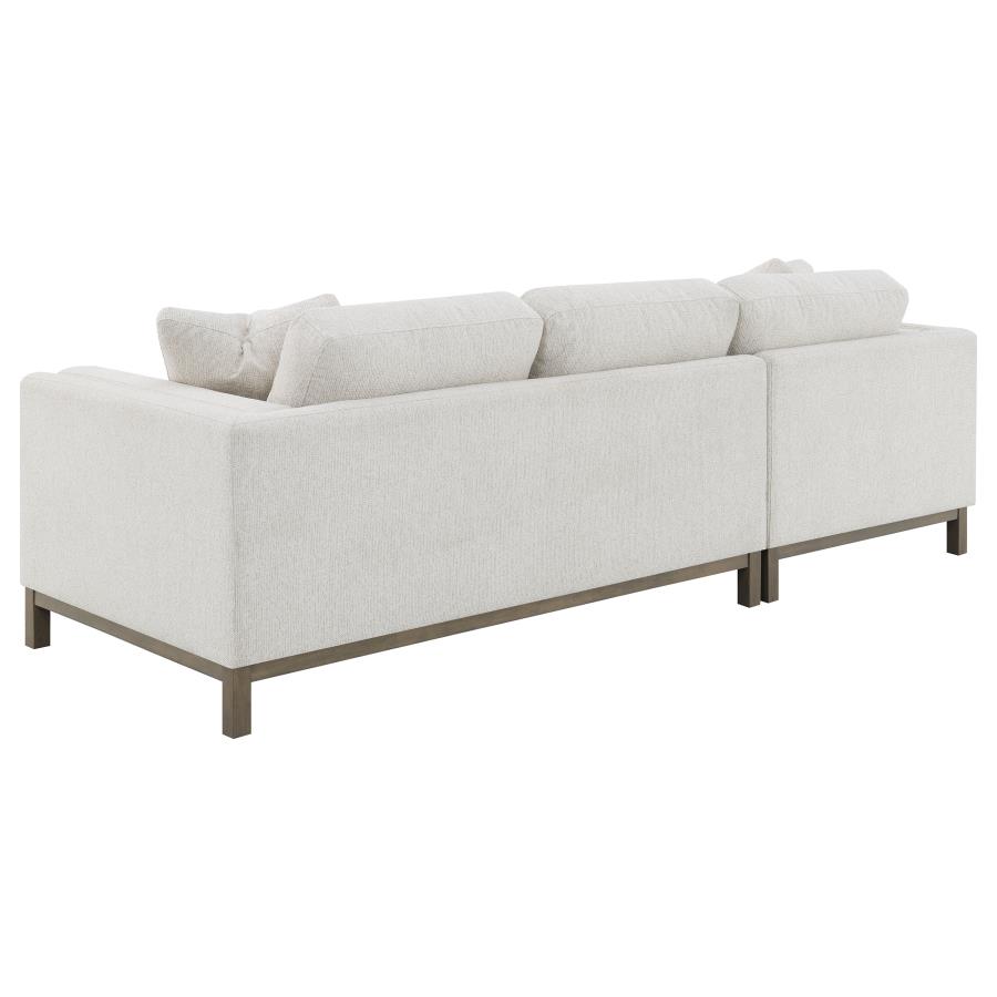 Geneva Boucle Upholstered Sectional Chaise Sofa Sand view 5