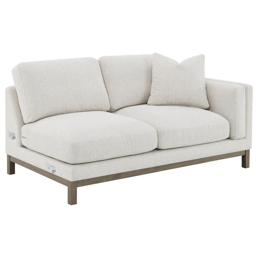 Geneva Boucle Upholstered Sectional Chaise Sofa Sand view 7