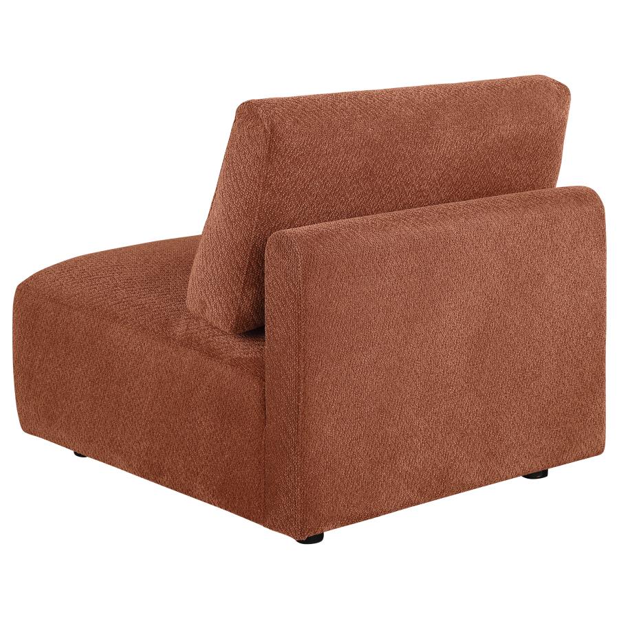 Elysia Chenille Upholstered Modular Armless Chair Coral view 5