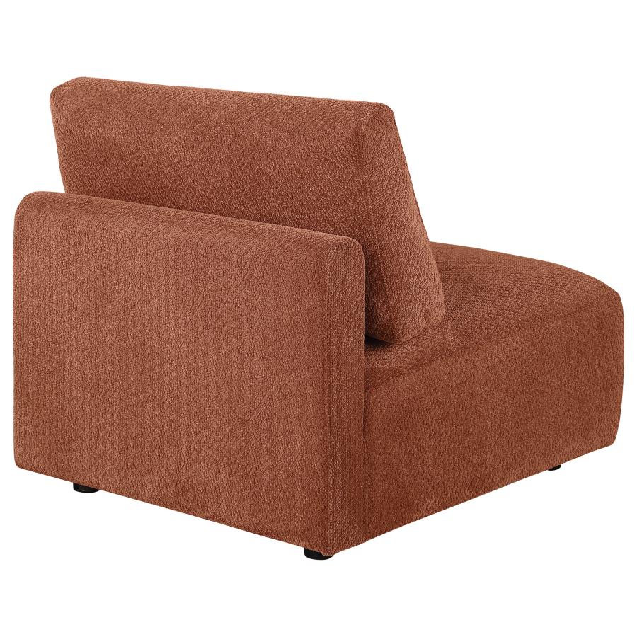 Elysia Chenille Upholstered Modular Armless Chair Coral view 6