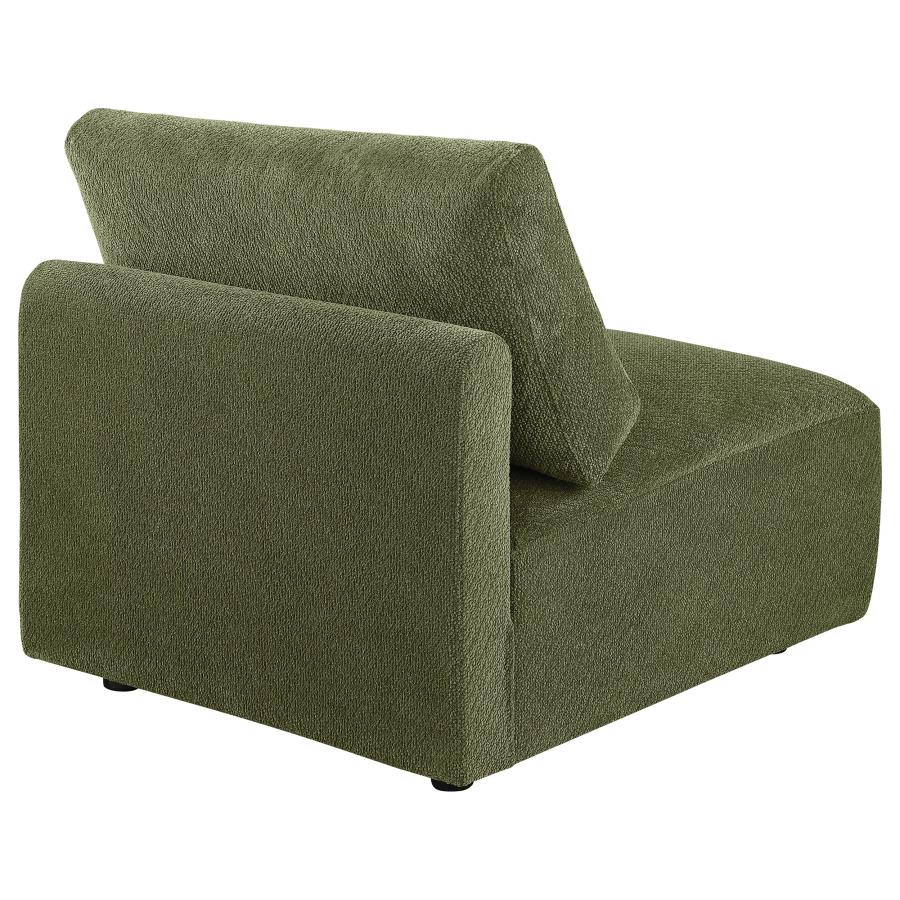 Elysia Chenille Upholstered Modular Armless Chair Green view 6