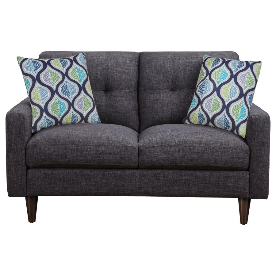 Watsonville Upholstered Track Arm Tufted Loveseat Grey view 3