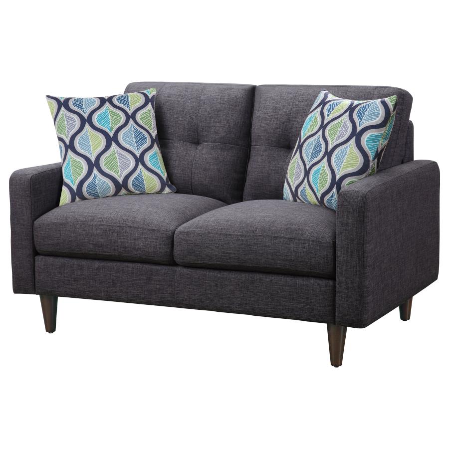 Watsonville Upholstered Track Arm Tufted Loveseat Grey view 4
