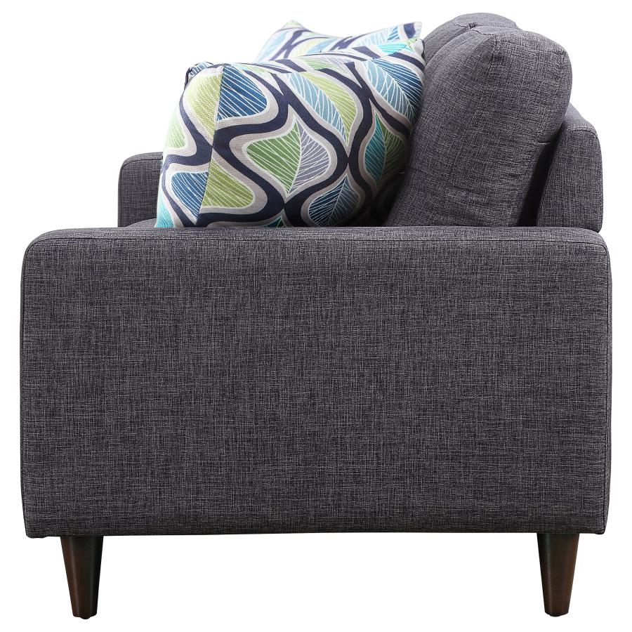 Watsonville Upholstered Track Arm Tufted Loveseat Grey view 5