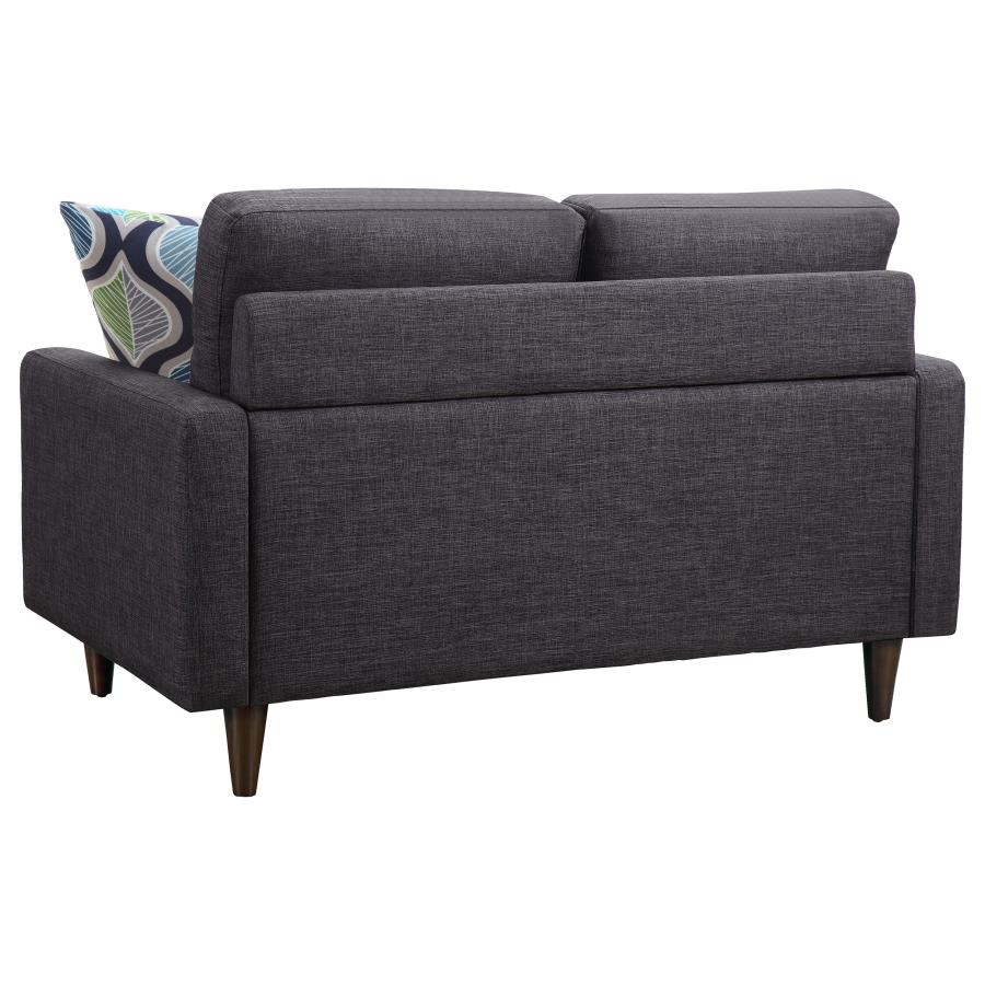 Watsonville Upholstered Track Arm Tufted Loveseat Grey view 6