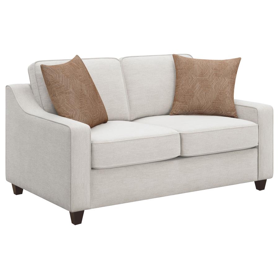 Christine 2-piece Upholstered Sloped Arm Sofa Set Beige view 7