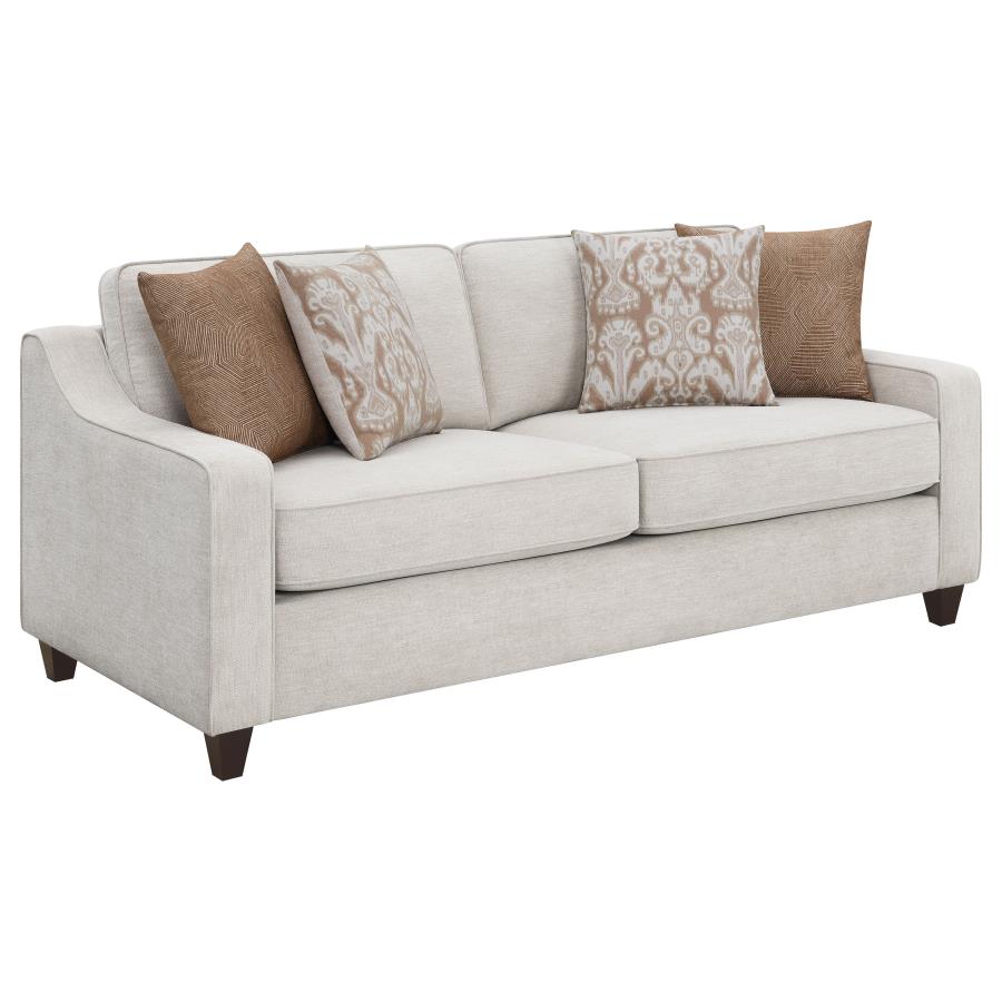 Christine 3-piece Upholstered Sloped Arm Sofa Set Beige view 3