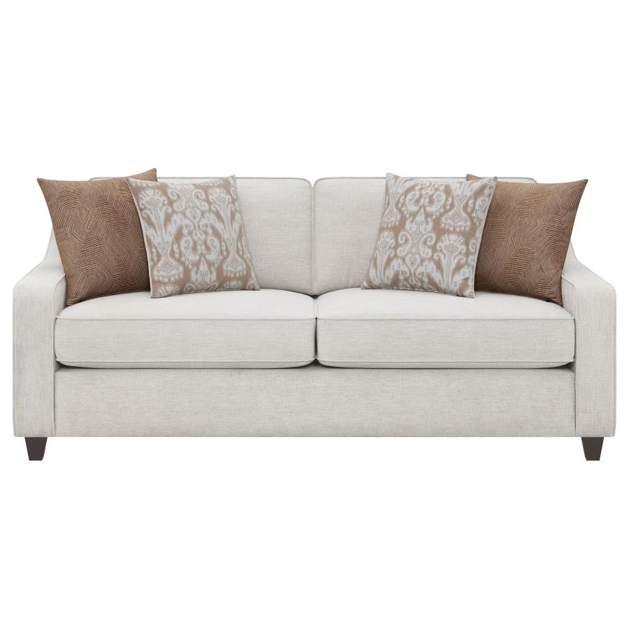 Christine 3-piece Upholstered Sloped Arm Sofa Set Beige view 4