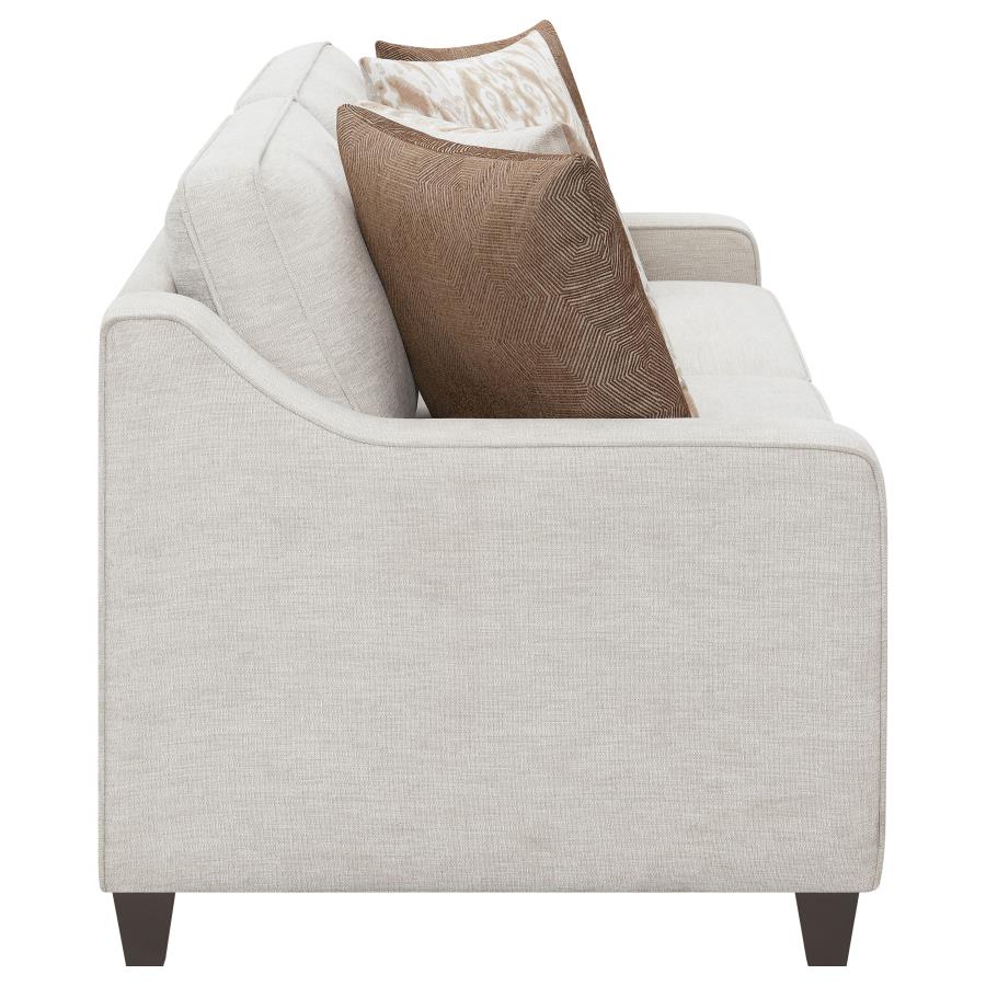 Christine 3-piece Upholstered Sloped Arm Sofa Set Beige view 6