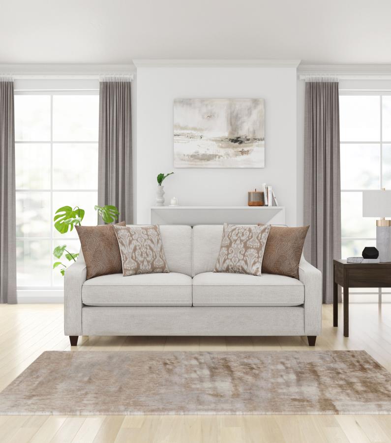 Christine Upholstered Sloped Arm Sofa Beige view 2