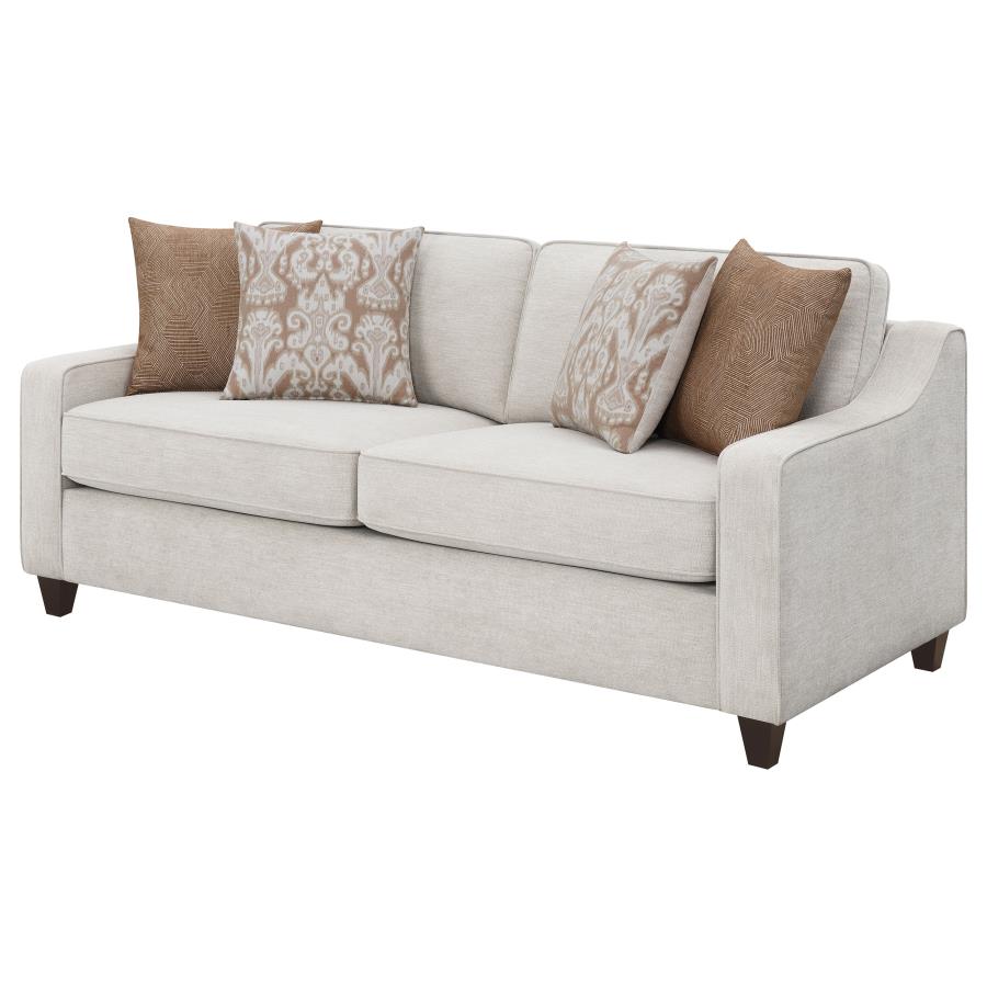Christine Upholstered Sloped Arm Sofa Beige view 4