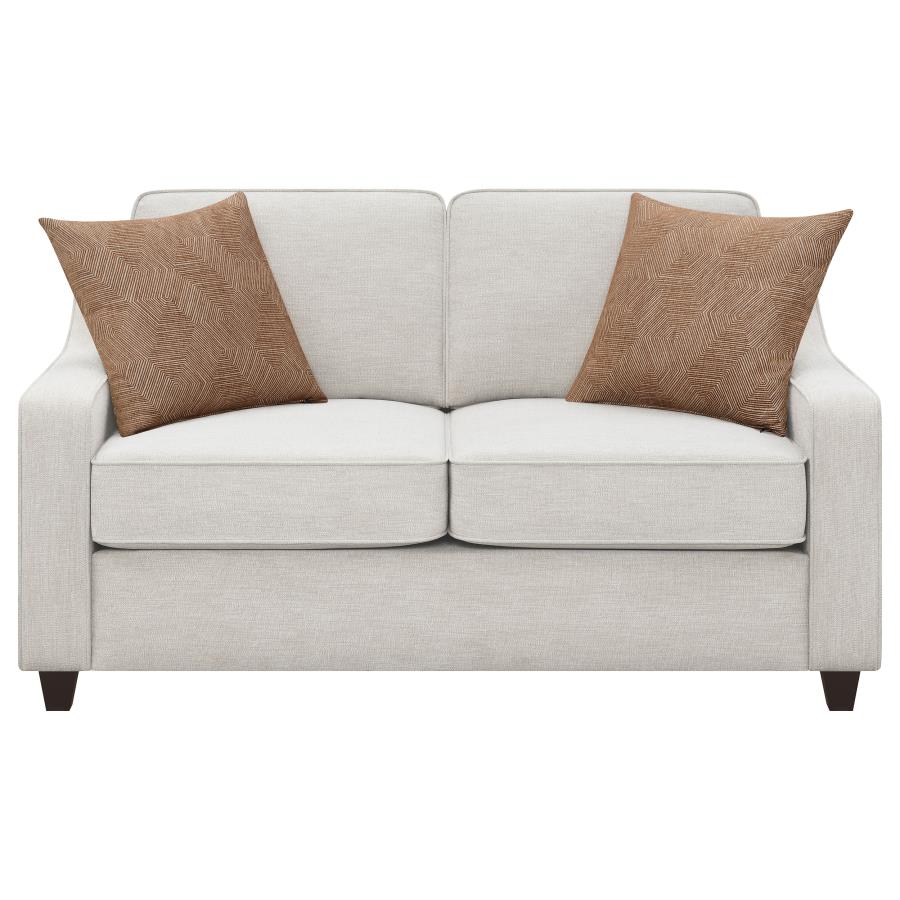 Christine Upholstered Sloped Arm Loveseat Beige view 3
