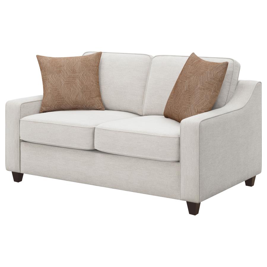 Christine Upholstered Sloped Arm Loveseat Beige view 4