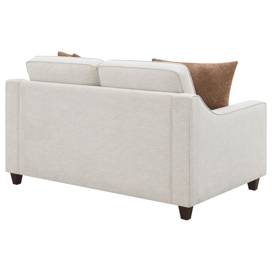 Christine Upholstered Sloped Arm Loveseat Beige view 7