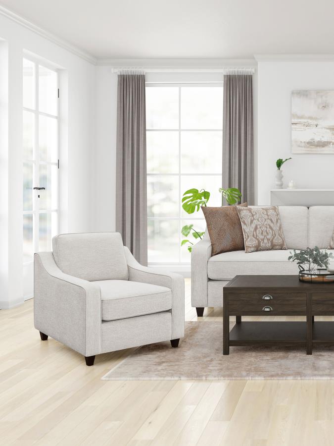 Christine Upholstered Sloped Arm Accent Chair Beige view 2