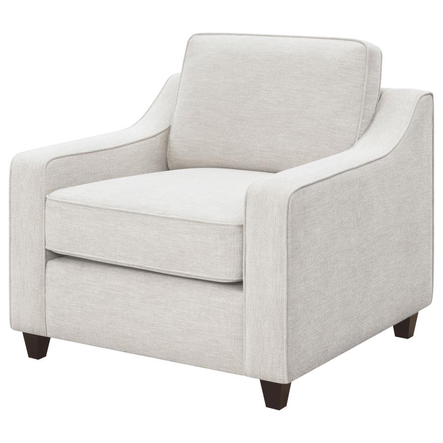 Christine Upholstered Sloped Arm Accent Chair Beige view 4