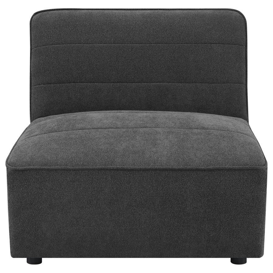 Sunny Upholstered Armless Chair Dark Charcoal view 3