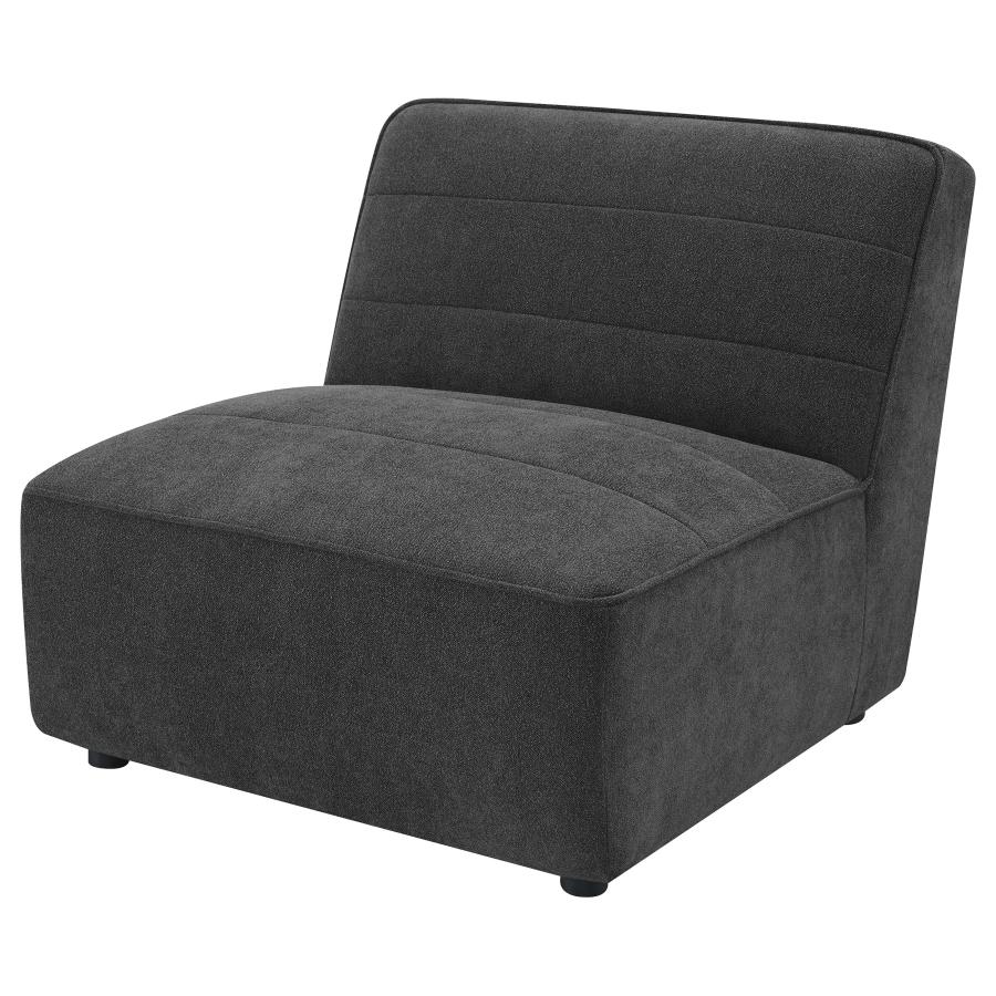 Sunny Upholstered Armless Chair Dark Charcoal view 4