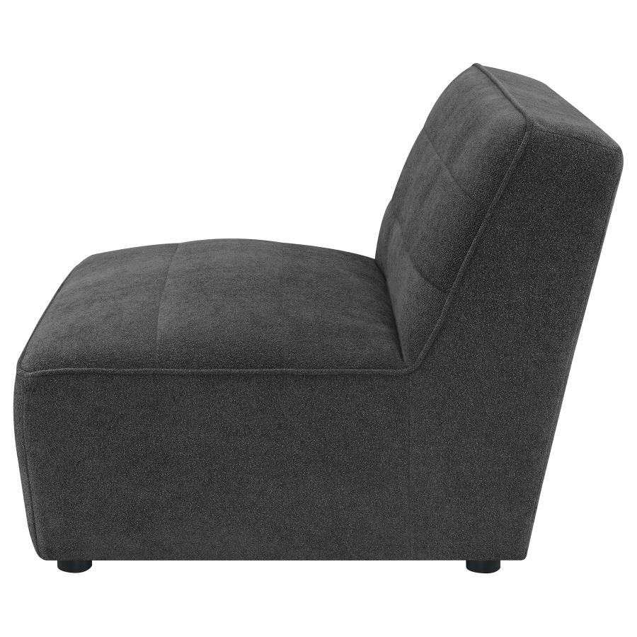 Sunny Upholstered Armless Chair Dark Charcoal view 5
